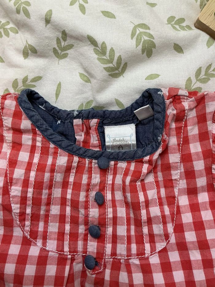 chemise manches courtes à carreaux rouge et blanc cadet rousselle 3 ans - photo numéro 4