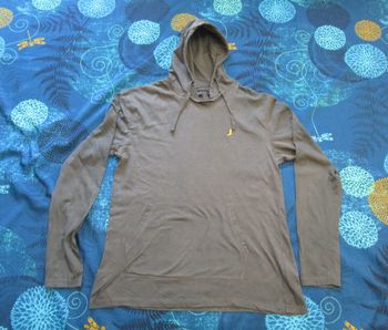 Sweat à capuche léger Brave Soul 100% coton Taille L 40 Kaki (P150)