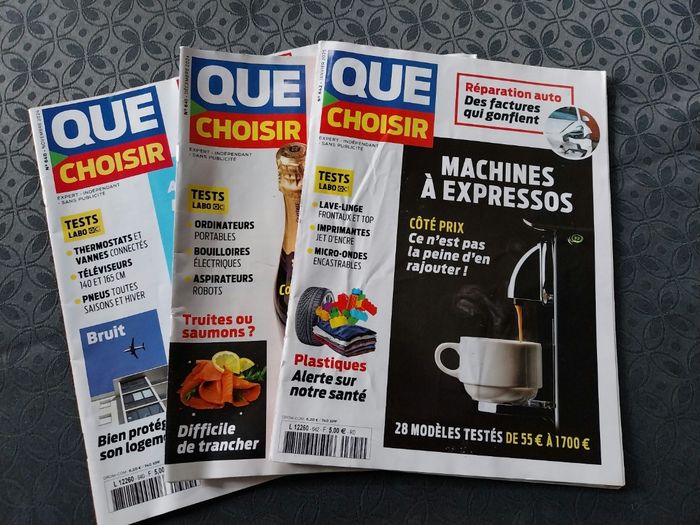 Lot de 3 revues magazines Ufc Que Choisir