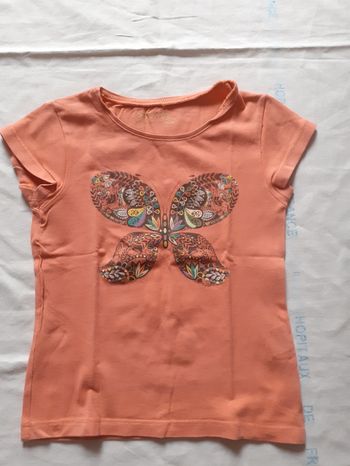 Tee-shirt orange motif papillon