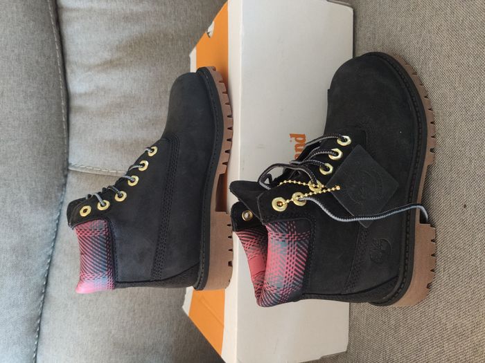 Boots cuir Timberland Premium noir/rose 31 - photo numéro 6