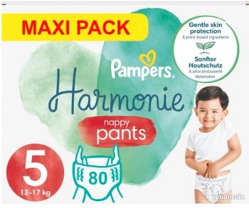 PAMPERS PANTS TAILLE 5 HARMONIE COUCHES-CULOTTES 80 COUCHES (12-17 kg)