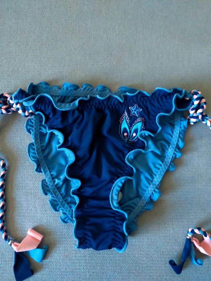 Bas de maillot à volants et broderie – Goldenpoint – Taille 38 - photo numéro 5
