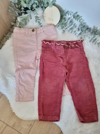 Lot pantalon rose 12M