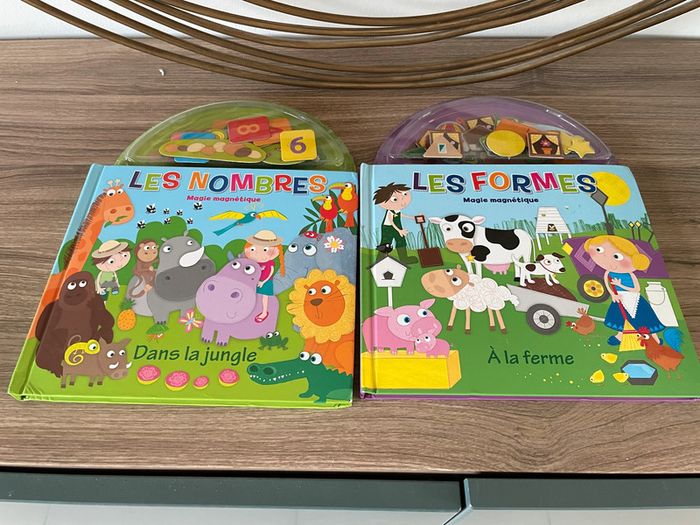 Lot de 2 livres cartonnés aimantés les nombres et les formes