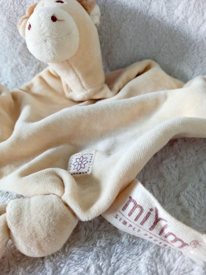 Doudou plat girafe jaune Beige Miyim Organic - photo numéro 2