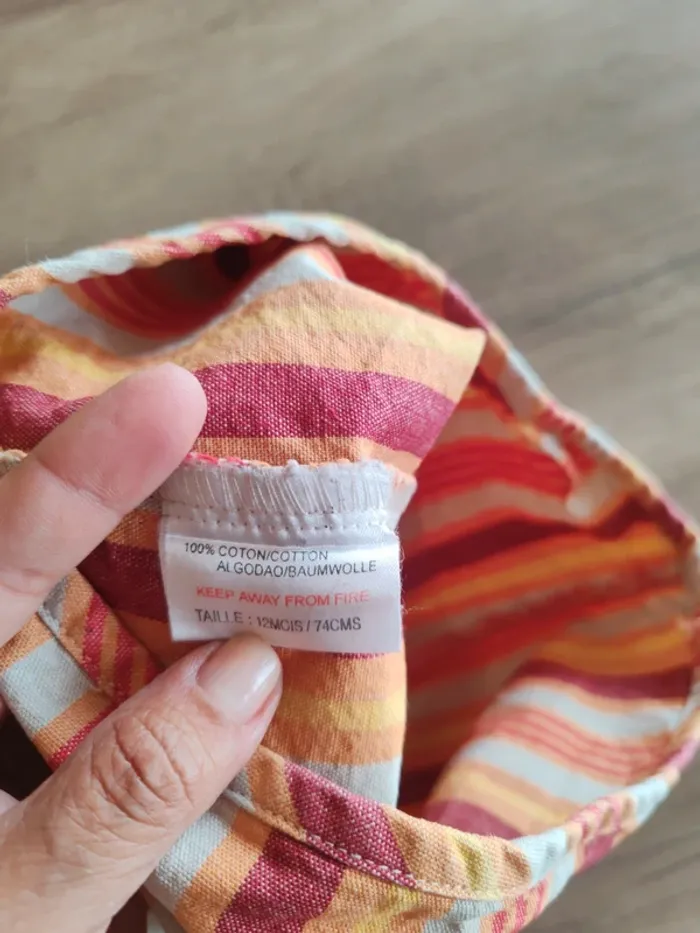Robe d'été en Jens colorée 12 mois, 74 cm - photo numéro 3