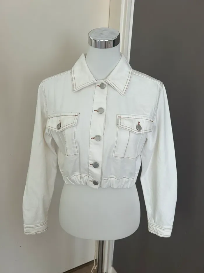 Bash veste courte jeans écru alazea taille 0/34