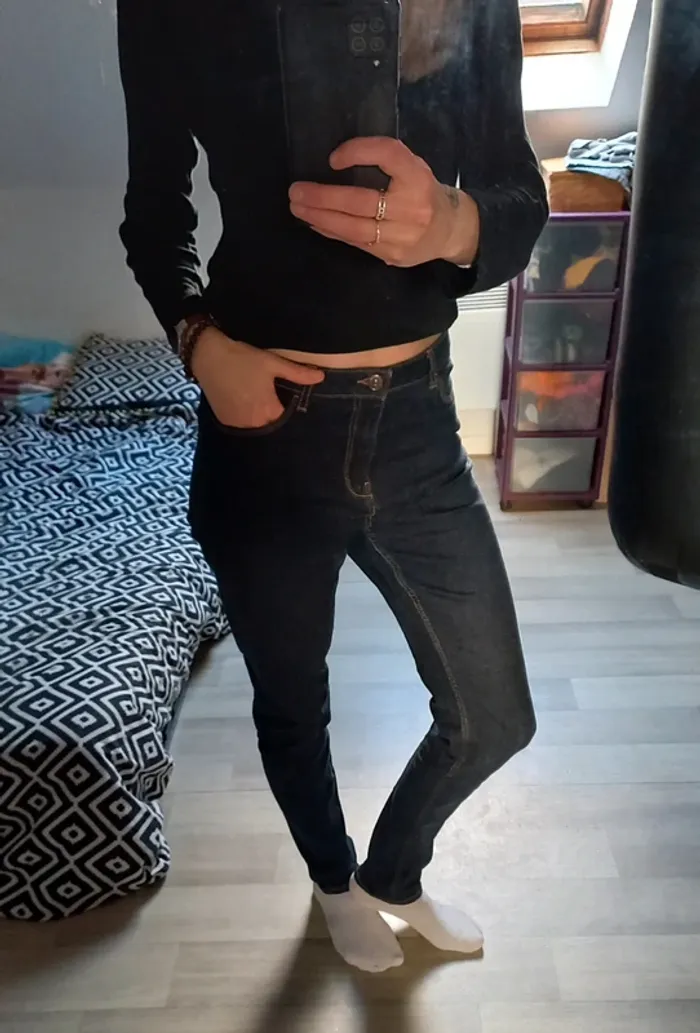 Jeans skinny bleu femme 40L30 - photo numéro 6