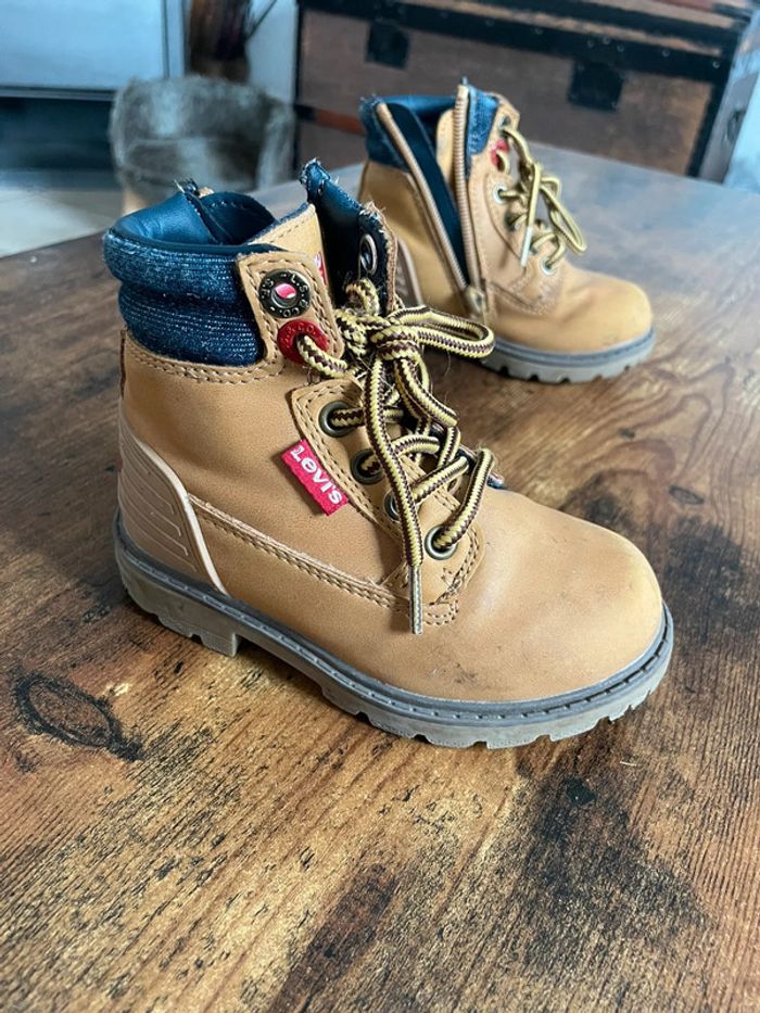 Boots / Bottines Levis en cuir marron - photo numéro 3