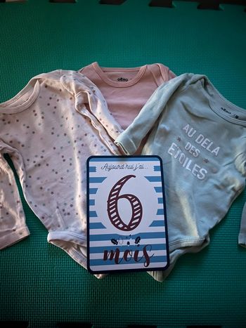 Lot body manches longues Gémo 6M