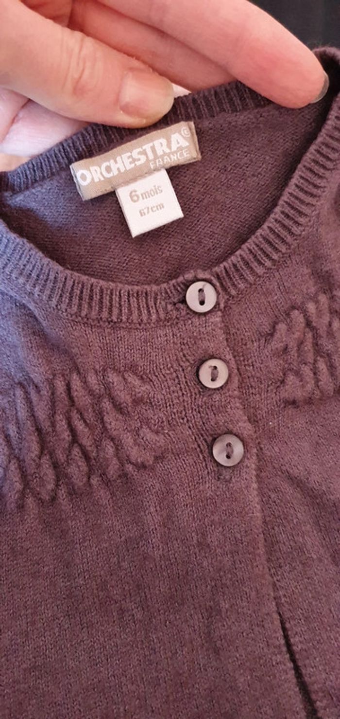 Gilet gris anthracite Orchestra taille 6 mois en très bon état - photo numéro 2