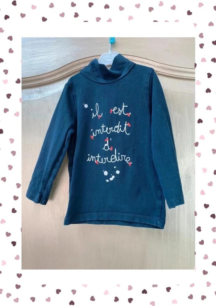 Sous pull bleu marine Kiabi 18 mois - photo numéro 2