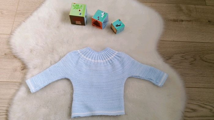 Brassière layette bleue naissance #espanolitinagarcon1mois #espanolitinabebemixte - photo numéro 2