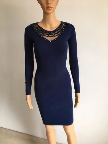 Robe pull bleue marine moulante neuve taille unique