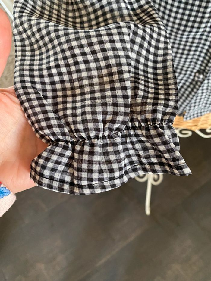 Chemise vichy noire et blanche à petits carreaux taille S / M - photo numéro 3