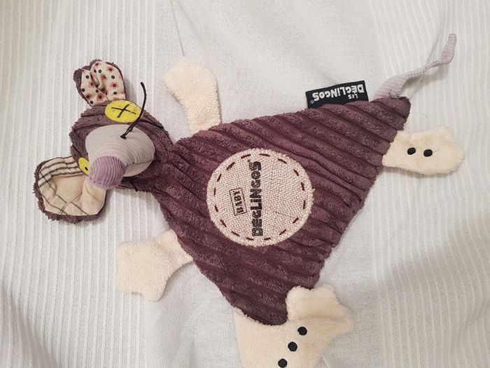 Doudou plat marron rat/souris deglingos - photo numéro 2