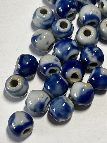 B8, 30 perles en céramique émaillée 8mm