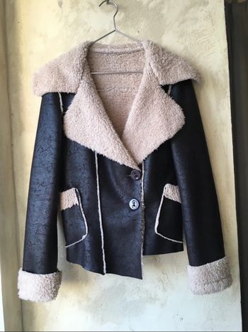 Veste en peau lainée S