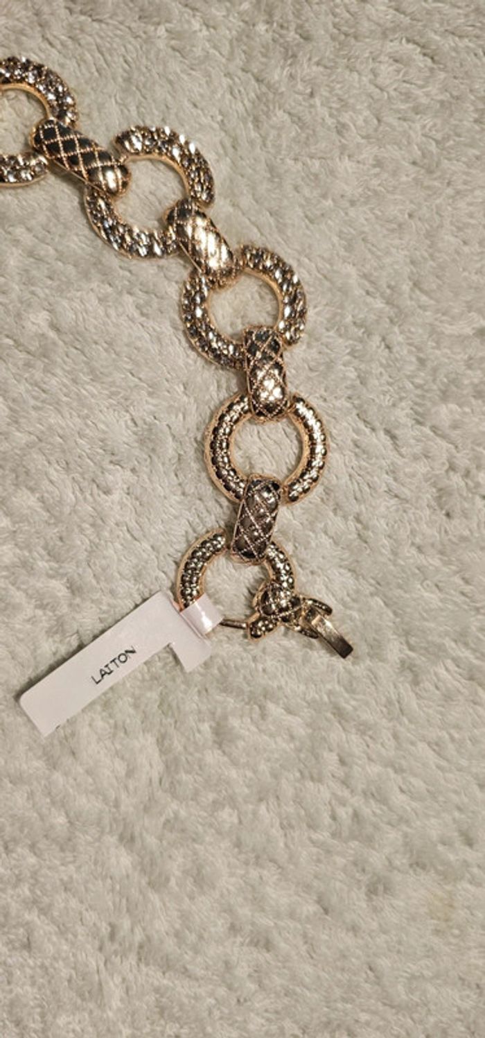 Bracelet fantaisie en laiton neuf - photo numéro 2