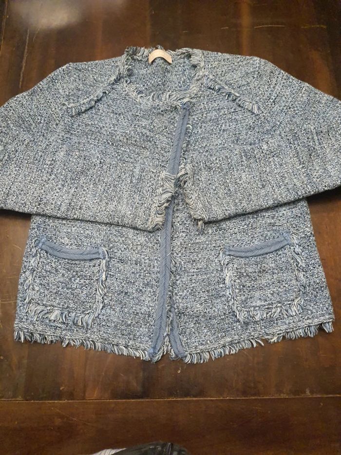 Gilet/veste Stefanel taille S bleu/blanc - photo numéro 9