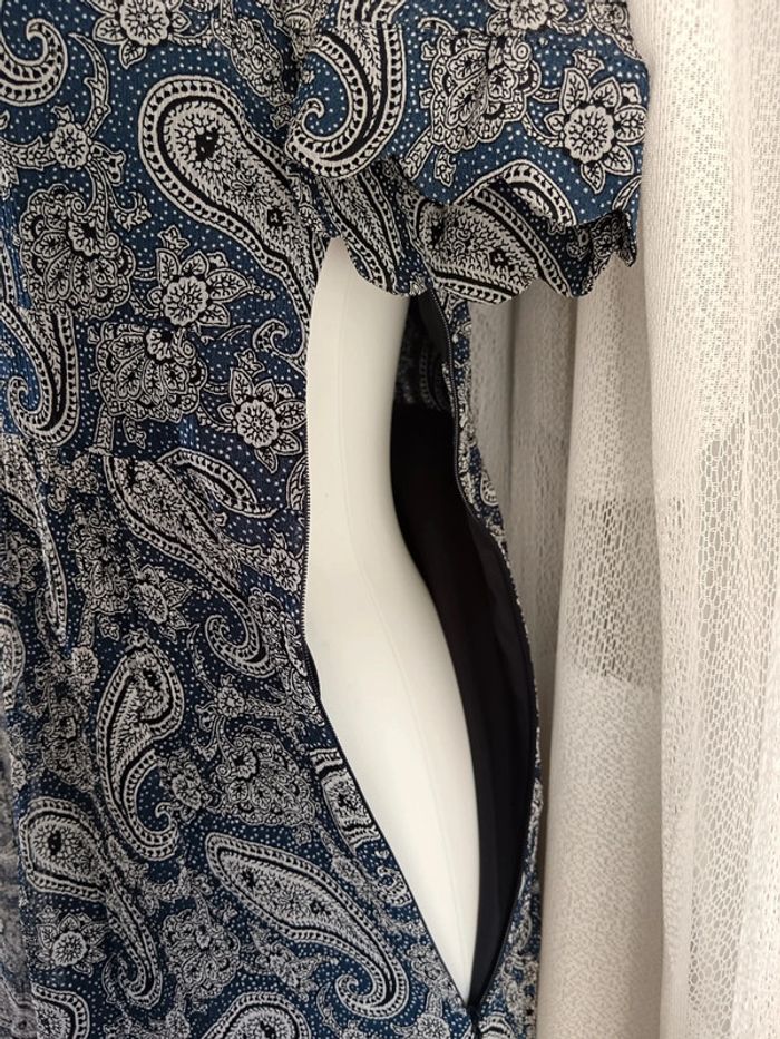 Claudie Pierlot | Robe Rizalde  bleu Et noir | t. 36 - photo numéro 7