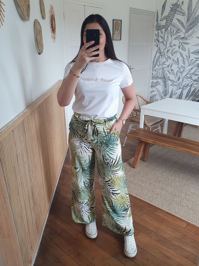 T-shirt Passion et Amour blanc/bronze Taille S - photo numéro 2