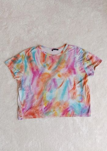 T-shirt top Zara Tie & Die multicolore S