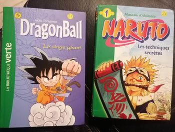 Livres la bibliothèque verte Naruto et dragon Ball