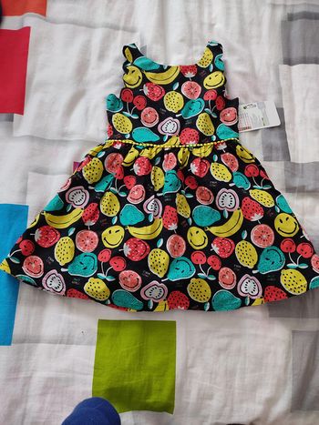 Robe colorée motif fruits 4 ans neuve, dos nu