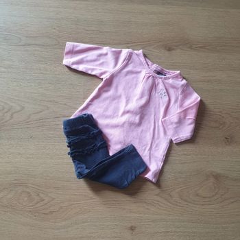 🩷 Tee-shirt ML pantalon 1 mois Pommette/kiabi #emyfleury_1moisfille