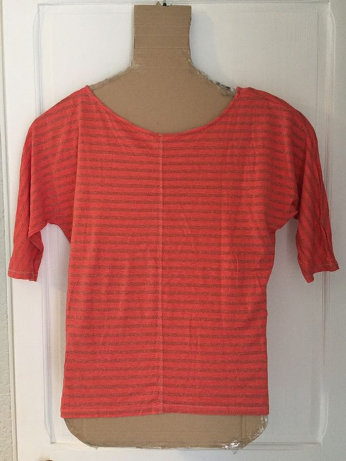 396-Haut manches 3/4 corail TM - 38/40 - photo numéro 2