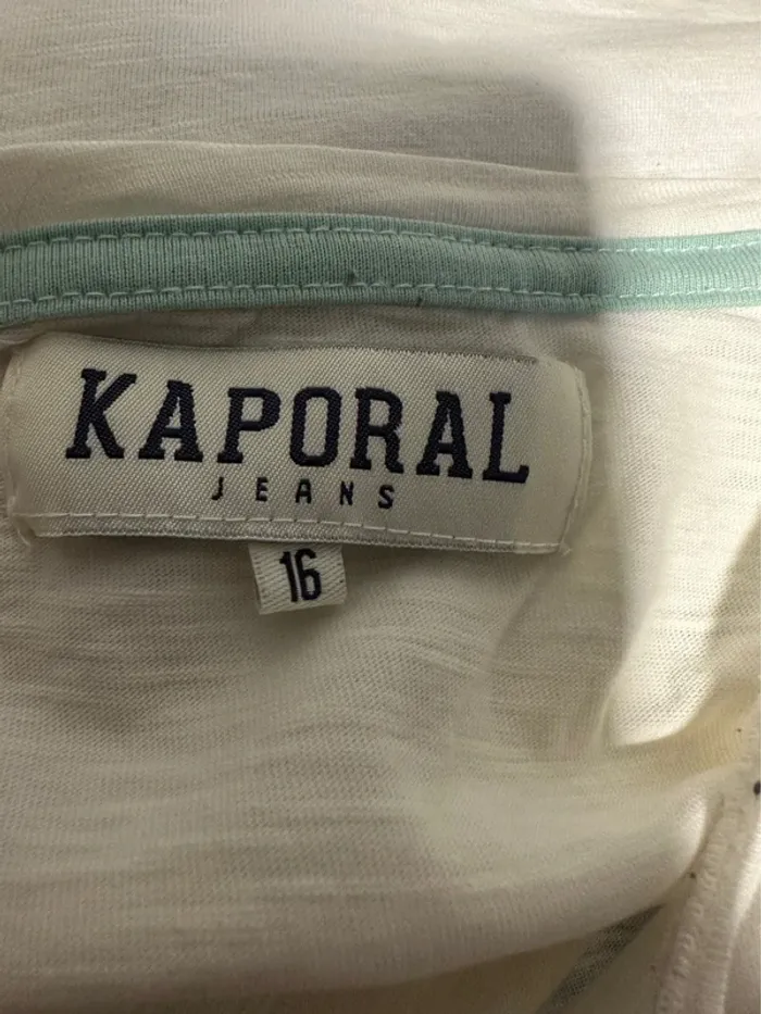 Tee shirt kaporal blanc et bleu 16 ans - photo numéro 4