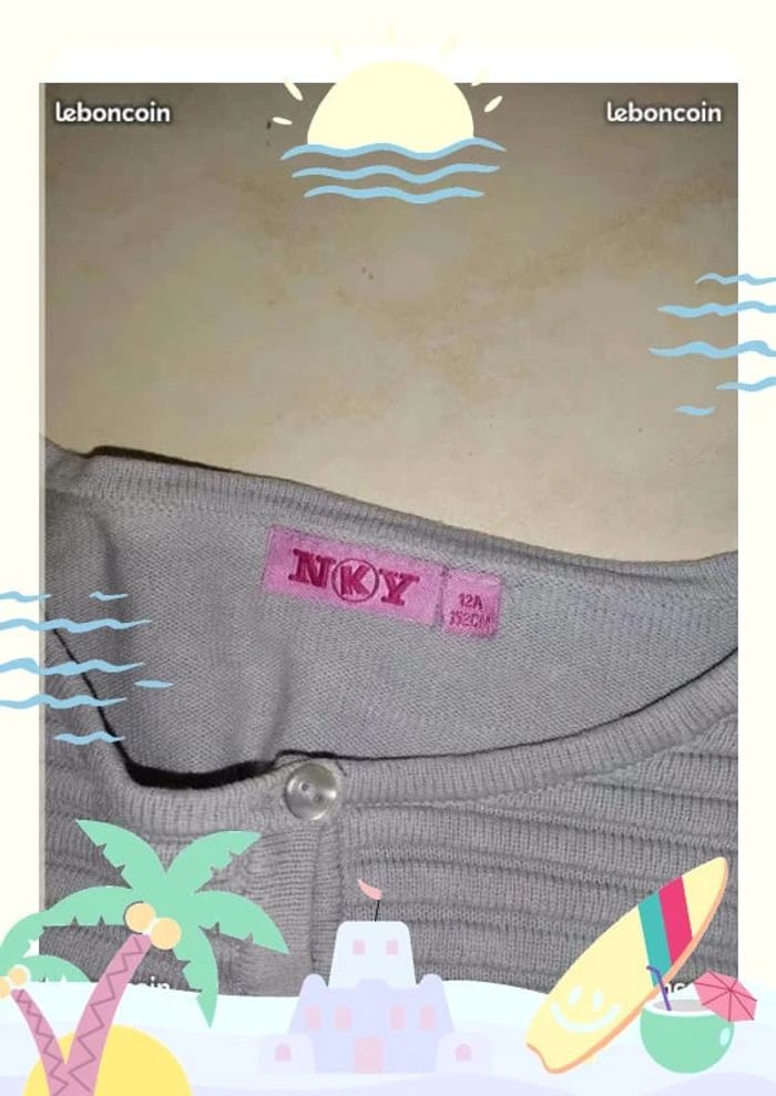 Gilet fille gris Kiabi 12 ans à boutons - photo numéro 2