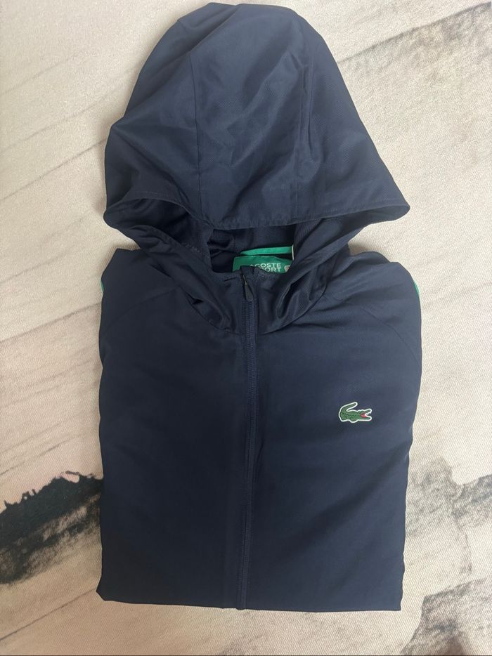 Veste survêtement Lacoste bleu marine et vert taille S/46 - photo numéro 2