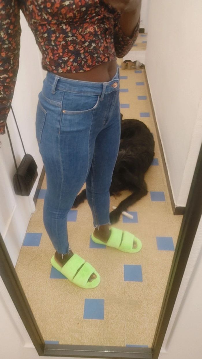 Pantalon taille haute bicolore - photo numéro 4