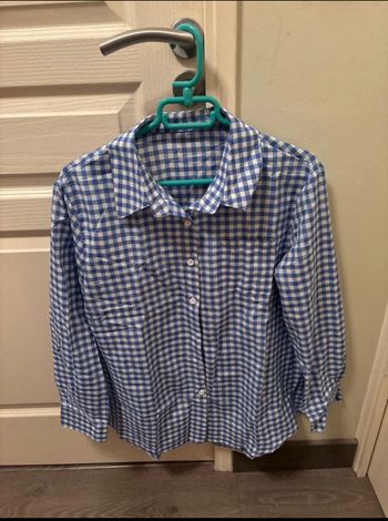 Chemise femme Vichy bleue taille L neuve