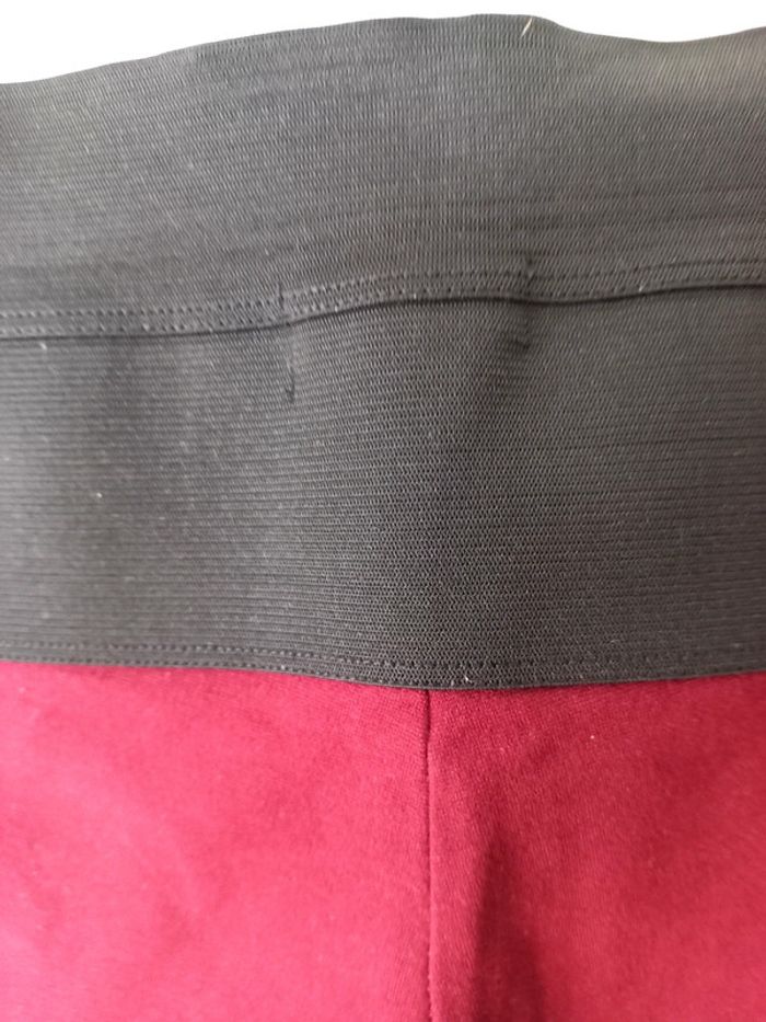 Leggins bordeau élastique à la taille - photo numéro 5