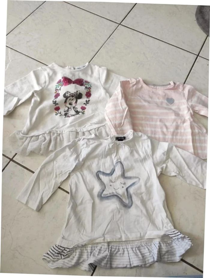 Lot 3 tee shirts manches longues 12mois