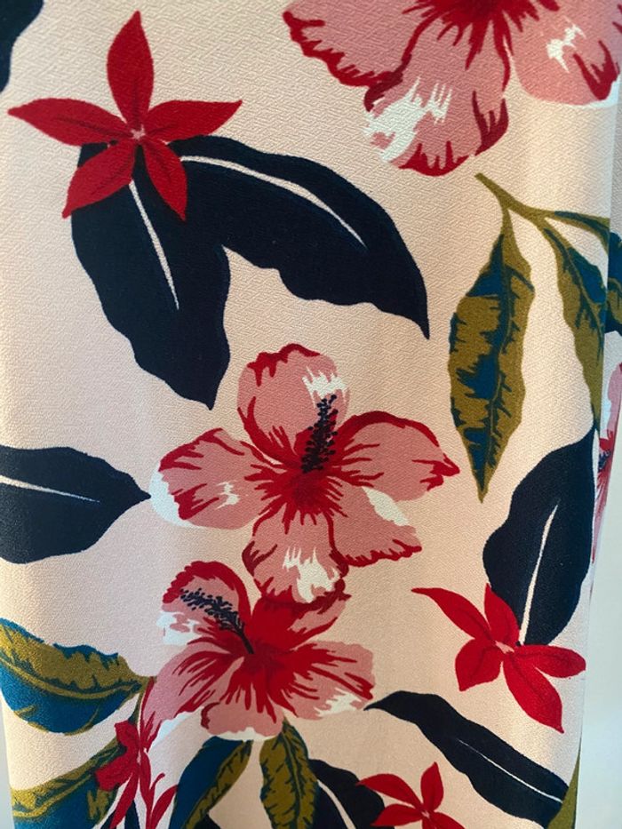 Robe d'été Mango rose à fleurs marine taille XS - photo numéro 4