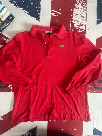 Polo Lacoste, femme rouge manches longues taille S/M vintage