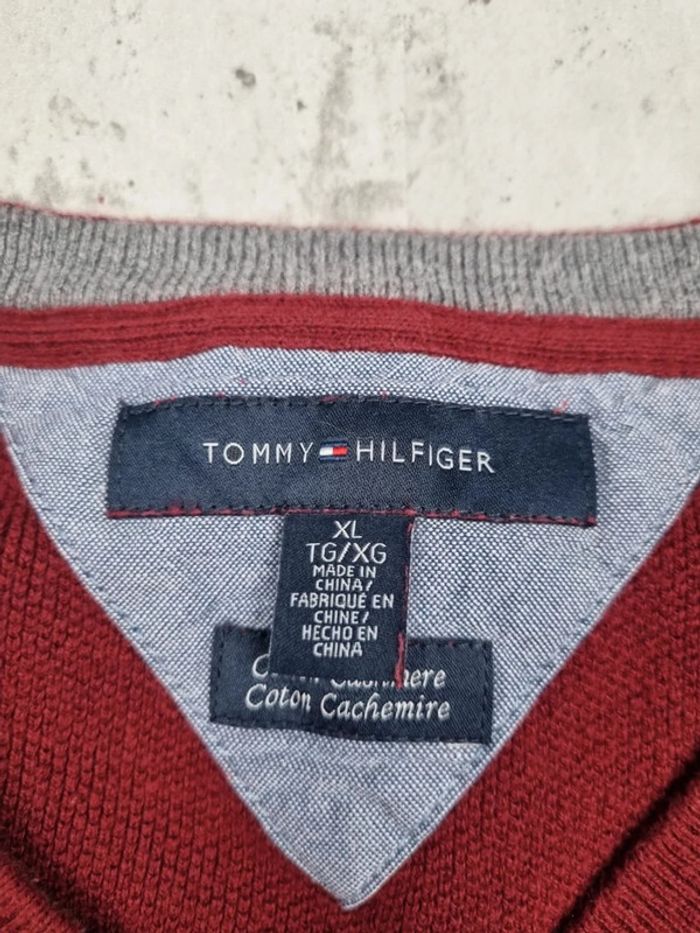Pull col V Tommy Hilfiger cachemire rouge, XL Hommes - photo numéro 6