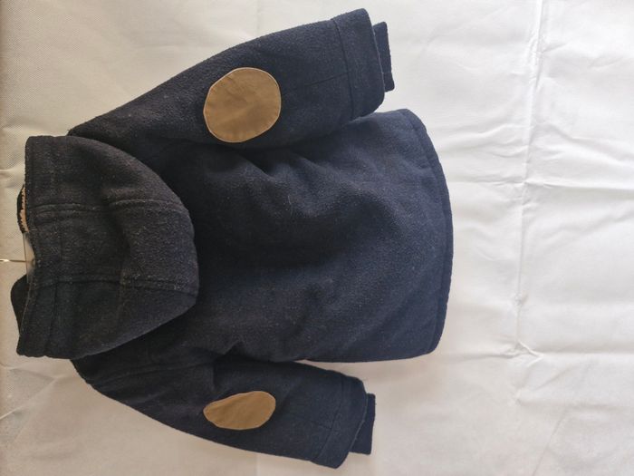 Duffle-coats zippé capuche 36 mois Tape à l'oeil Bleu marine camel écusson Baby Team NYC 1986 - photo numéro 10