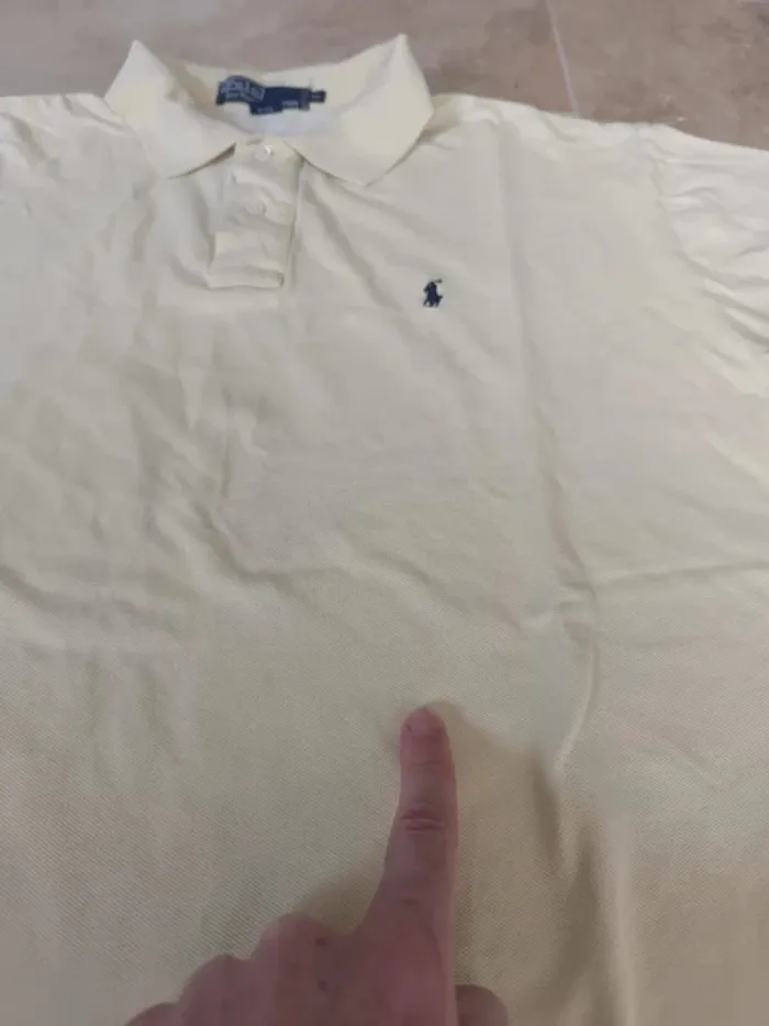 Polo Ralph Lauren homme XXL jaune pâle logo marine - photo numéro 7