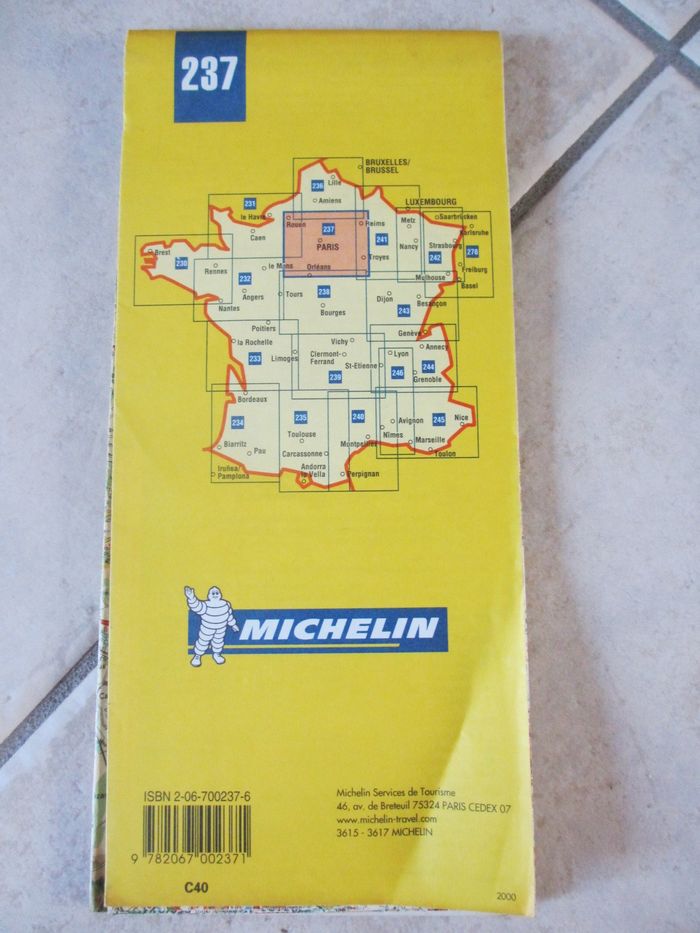 Carte routière et touristique Michelin n° 237 Ile-de-France 1:200000 - photo numéro 2