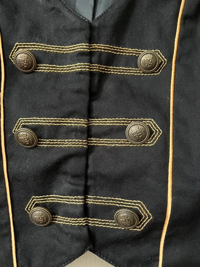 Veston noir et brodé noir / Vintage HM , très bon état / taille 42 - photo numéro 3