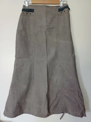 Jupe longe évasée kaki taupe