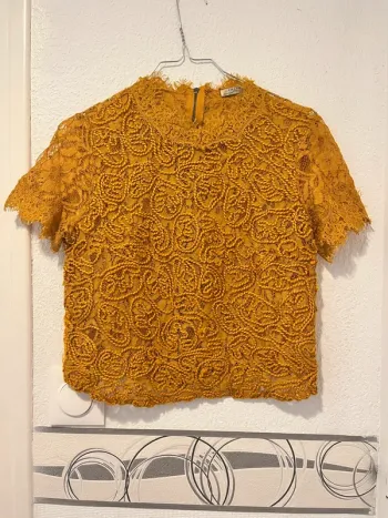 Top Zara dentelle et crochet