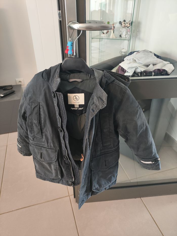 Manteau d'hiver AIGLE gris/noir - 6 ans