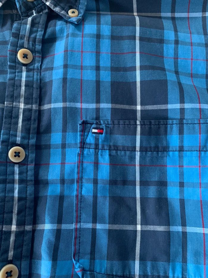 Chemise manches longues à carreau / rayures Tommy Hilfiger bleu noir - photo numéro 4